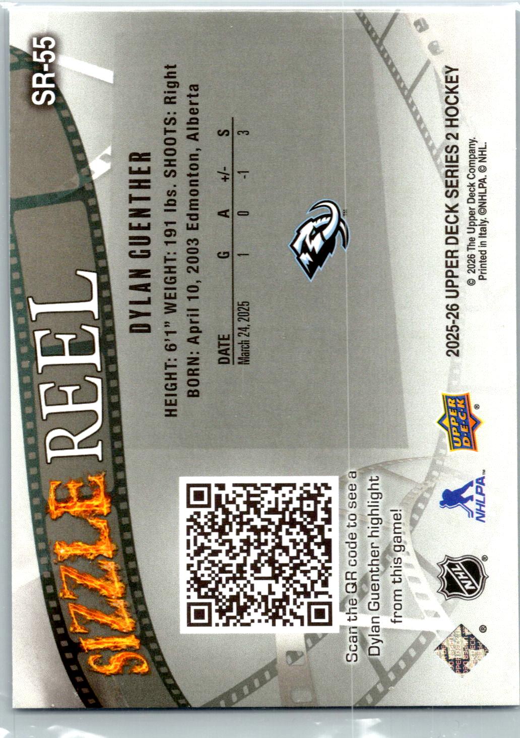 2025-26 Upper Deck #SR-55 Dylan Guenther Sizzle Reel