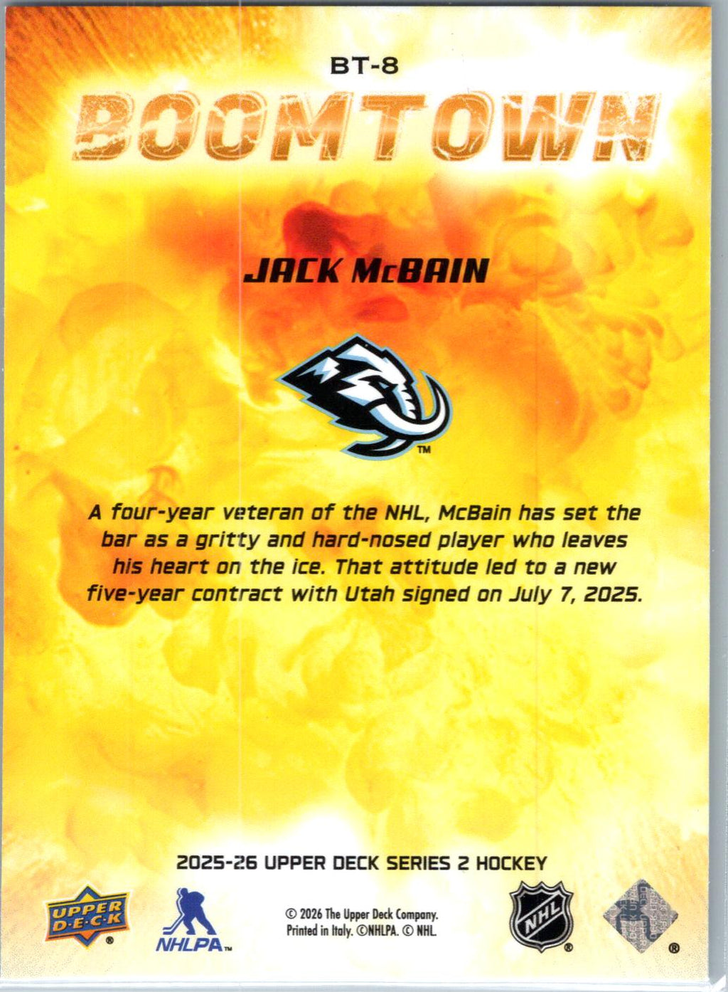 2025-26 Upper Deck #BT-8 Jack McBain Boomtown