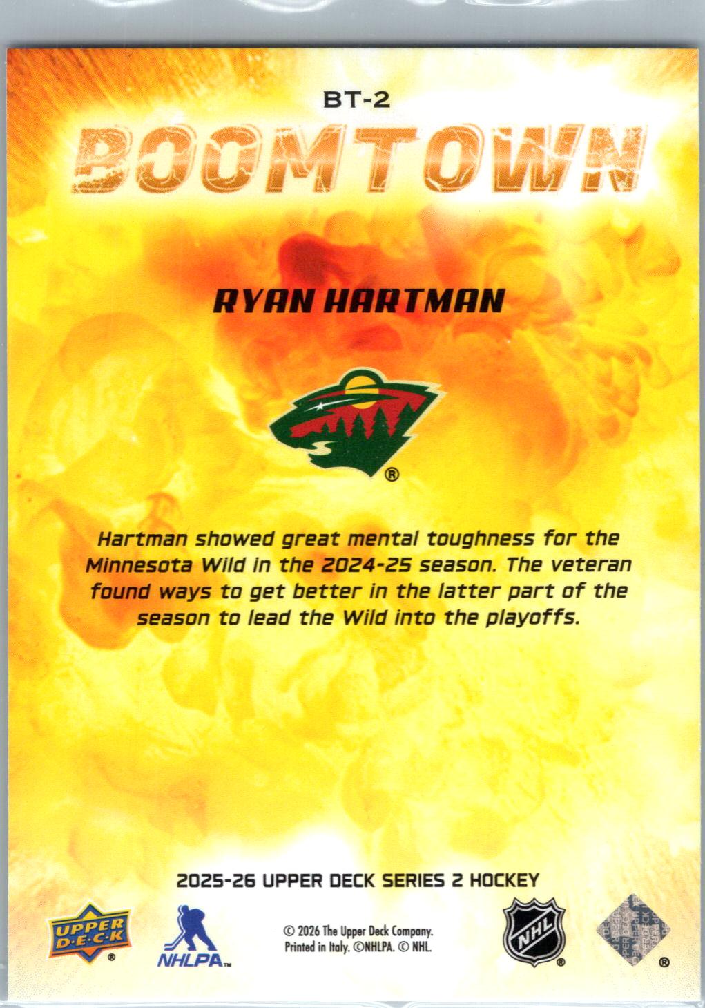 2025-26 Upper Deck #BT-2 Ryan Hartman Boomtown