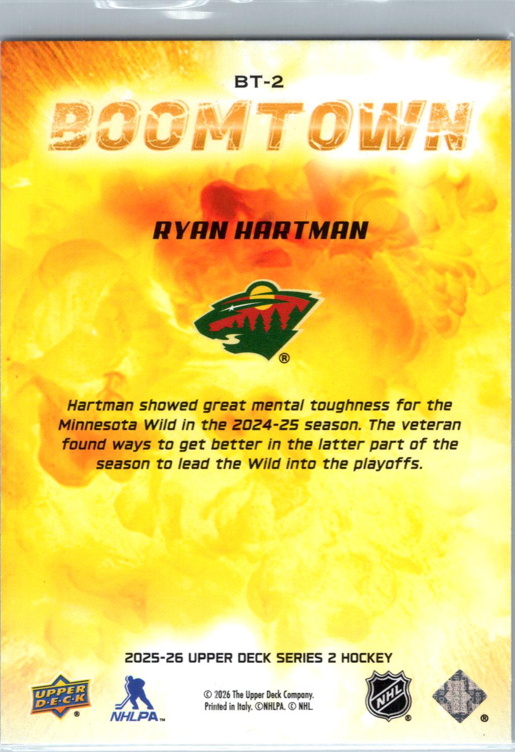 2025-26 Upper Deck #BT-2 Ryan Hartman Boomtown