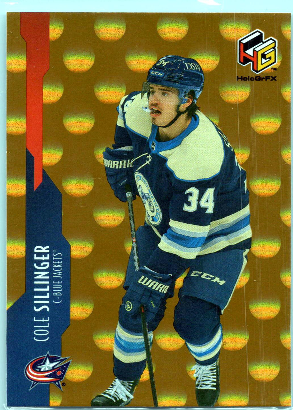2021-22 Upper Deck #HG-20 Cole Sillinger HoloGrFx Rookies Gold