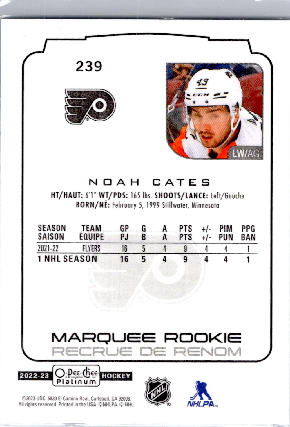 2022-23 O-Pee-Chee Platinum #239 Noah Cates