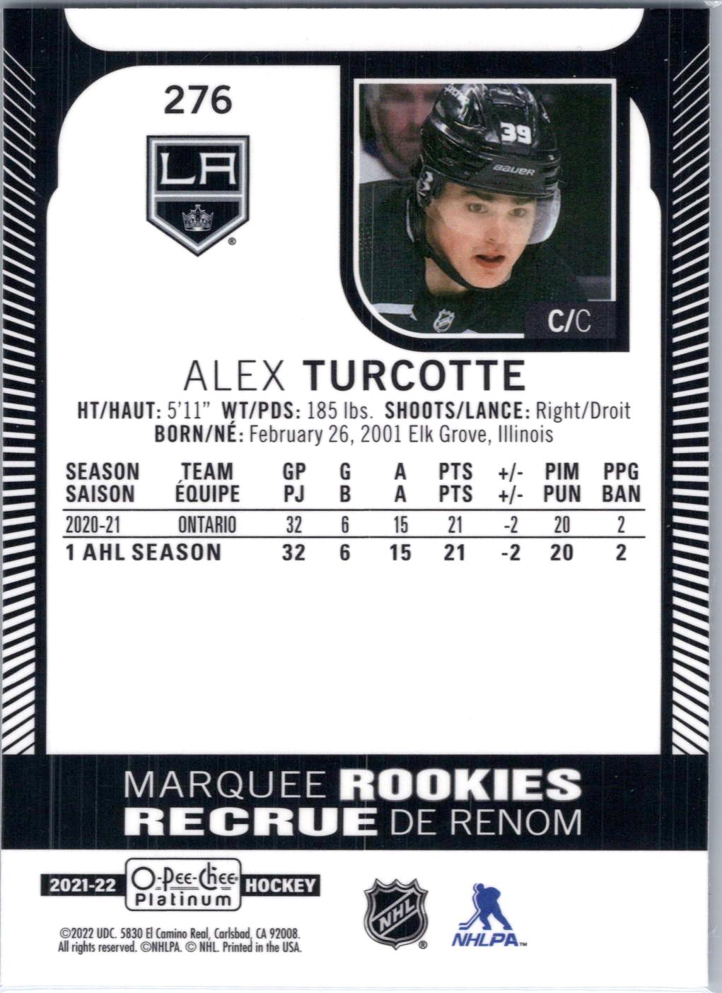 2021-22 O-Pee-Chee Platinum #276 Alex Turcotte