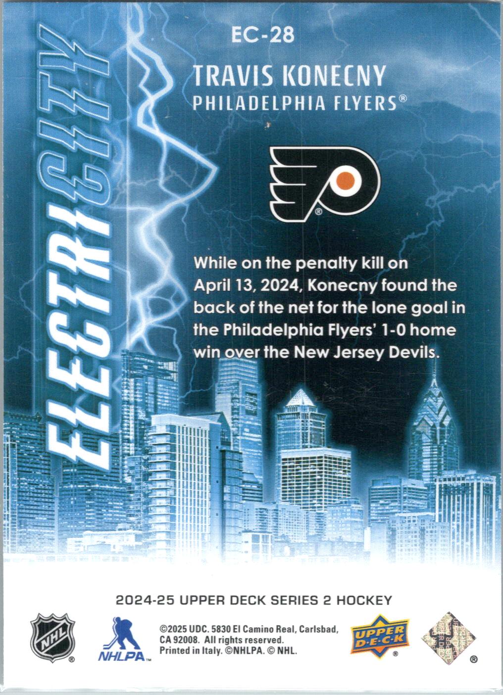 2024-25 Upper Deck #EC-28 Travis Konecny ElectriCity