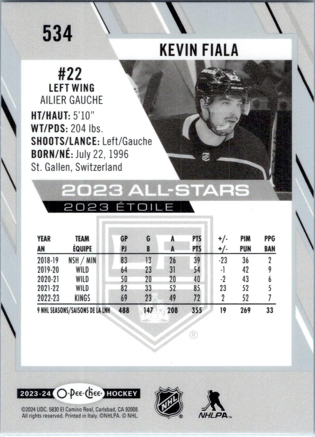 2023-24 O-Pee-Chee #534 Kevin Fiala