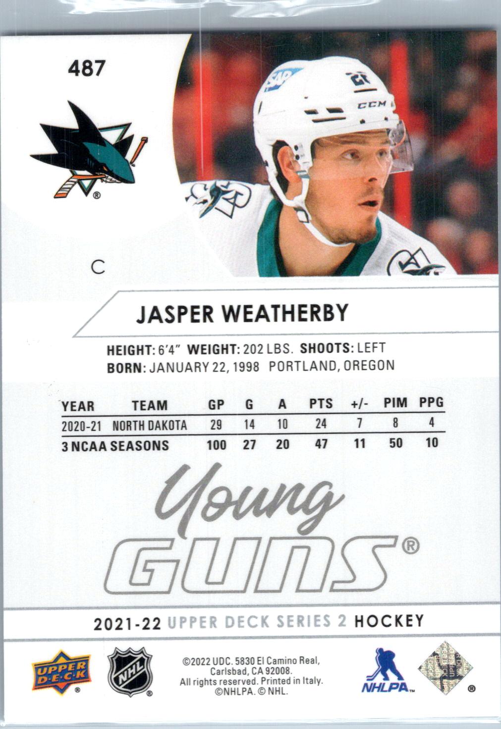 2021-22 Upper Deck #487 Jasper Weatherby