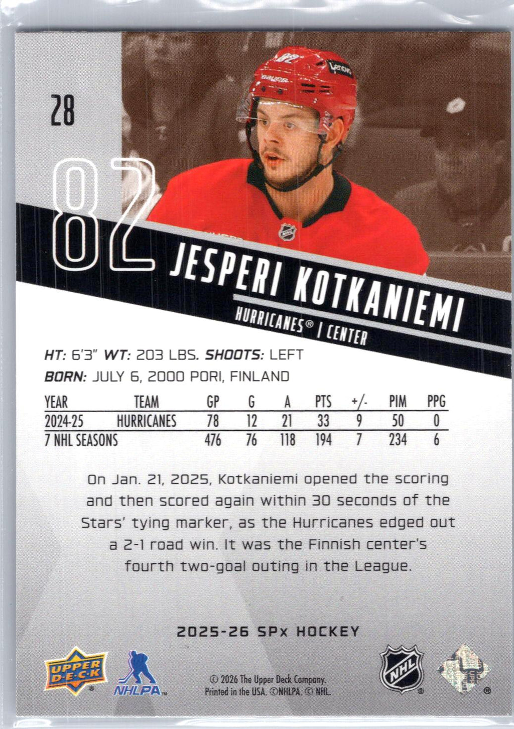 2025-26 SPx #28 Jesperi Kotkaniemi