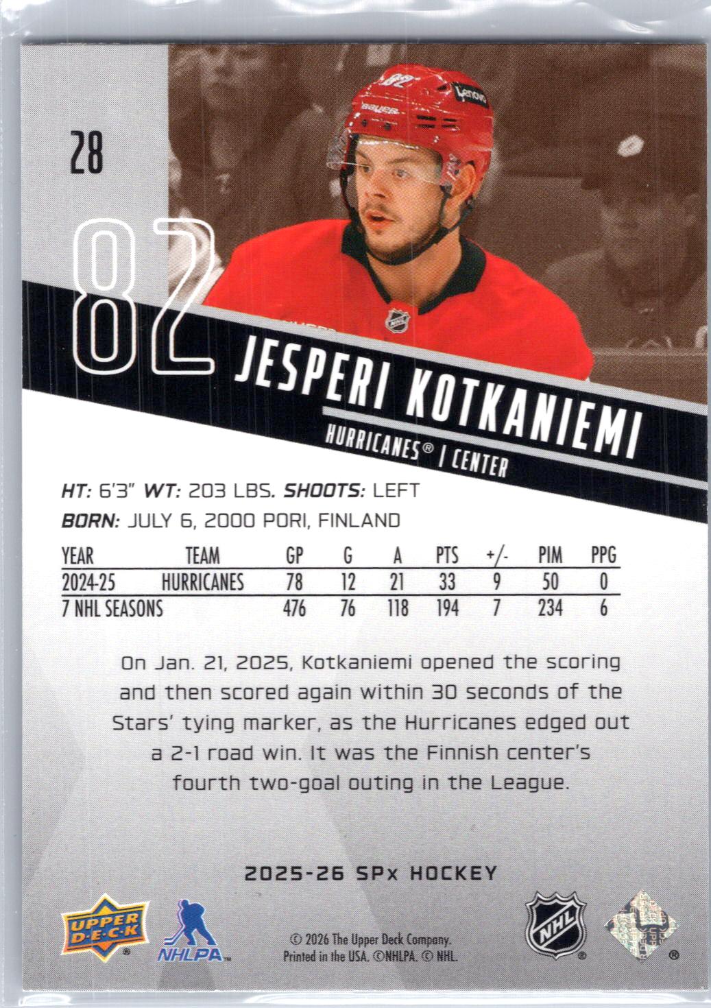 2025-26 SPx #28 Jesperi Kotkaniemi