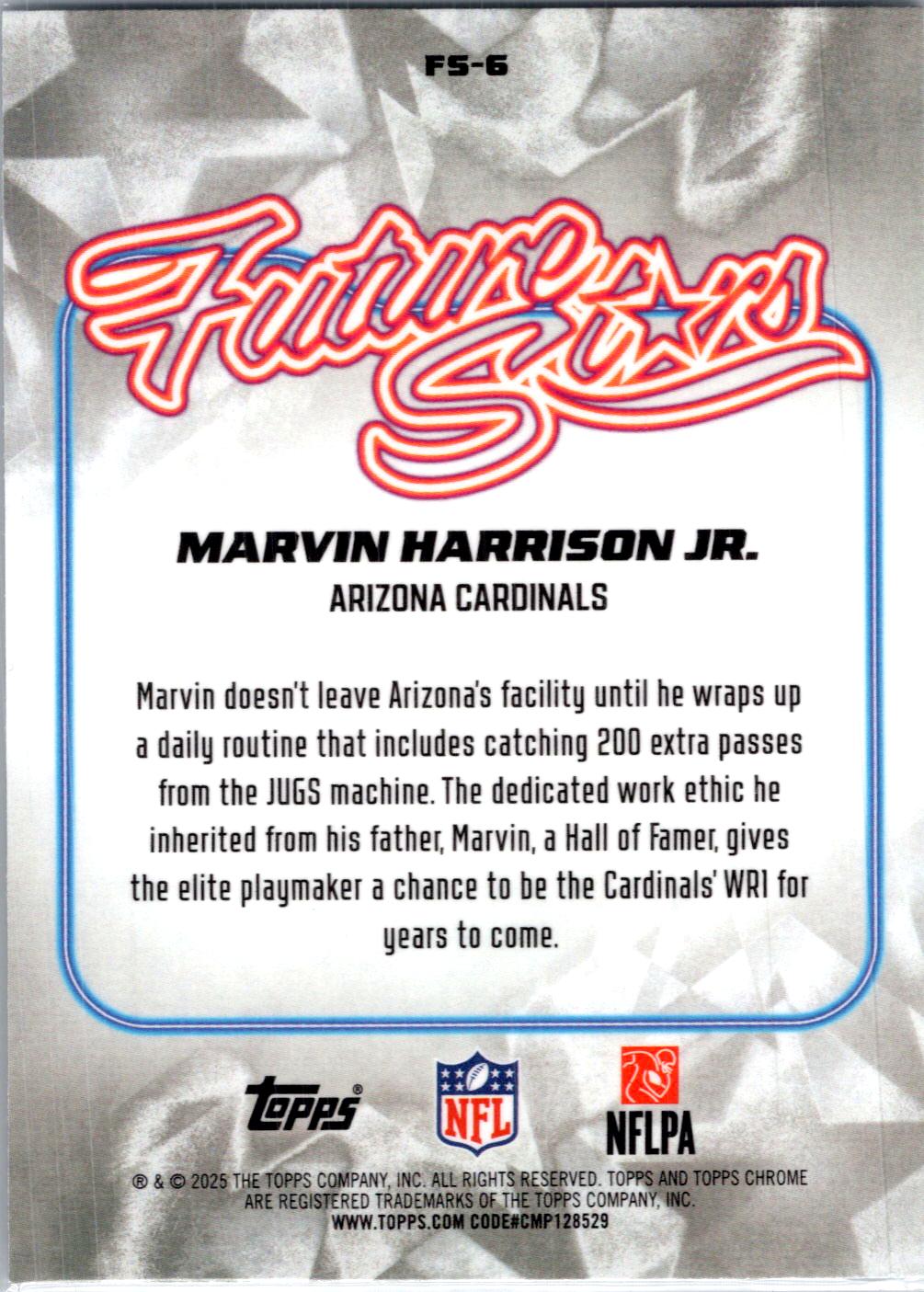 2025 Topps Chrome #FS-6 Marvin Harrison Jr. Future Stars