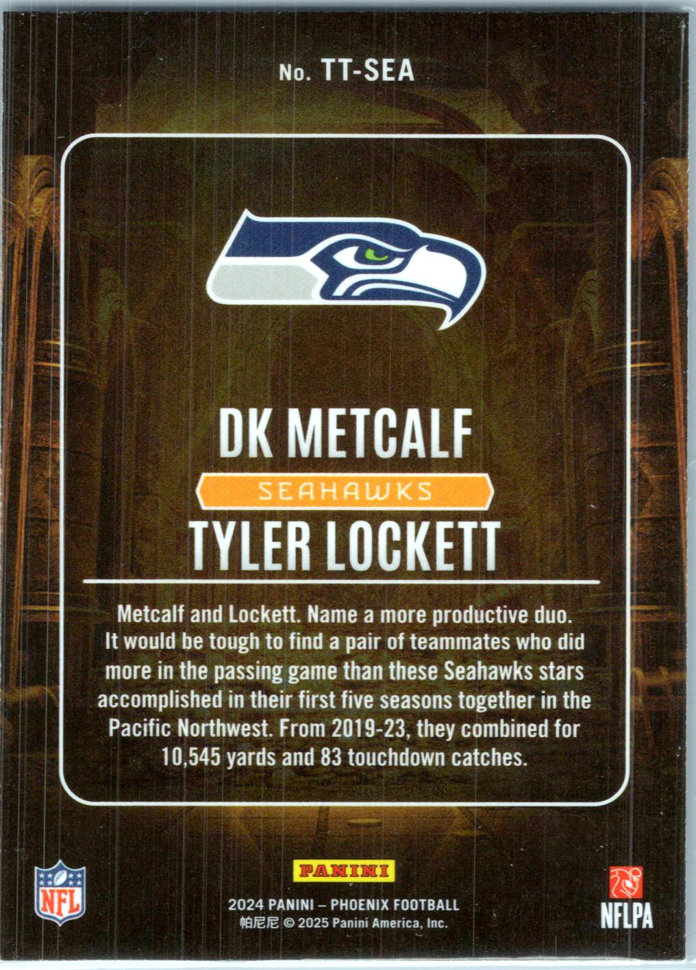 2024 Panini Phoenix #TT-SEA DK Metcalf / Tyler Lockett Treasured Tandems