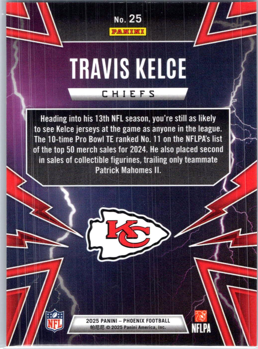 2025 Panini Phoenix #25 Travis Kelce Thunderbirds