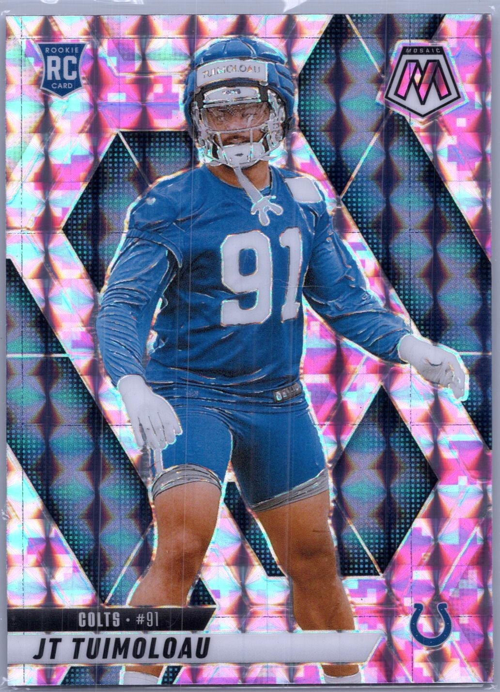 2025 Panini Mosaic #387 JT Tuimoloau Mosaic Camo Pink