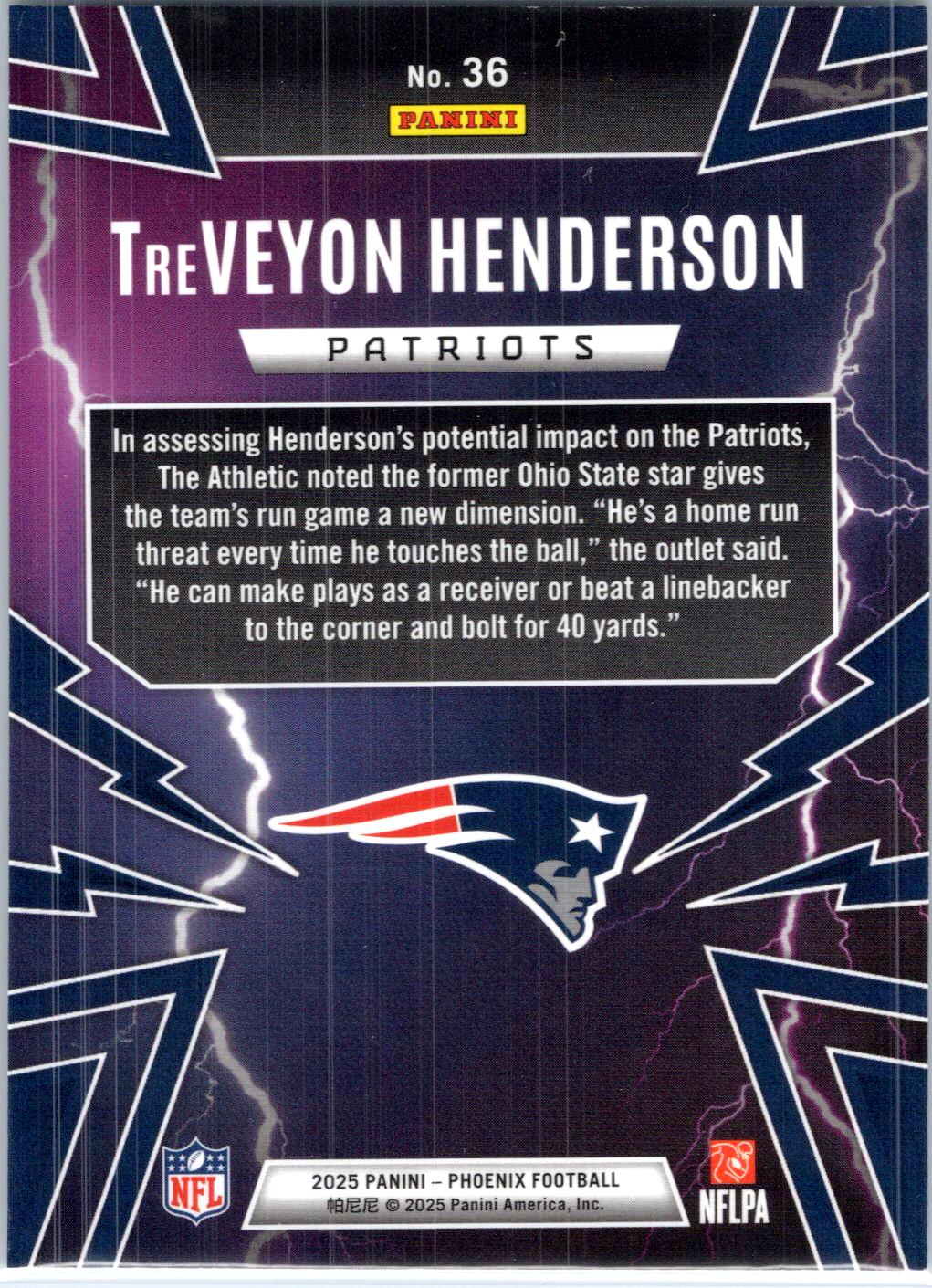 2025 Panini Phoenix #36 TreVeyon Henderson Thunderbirds
