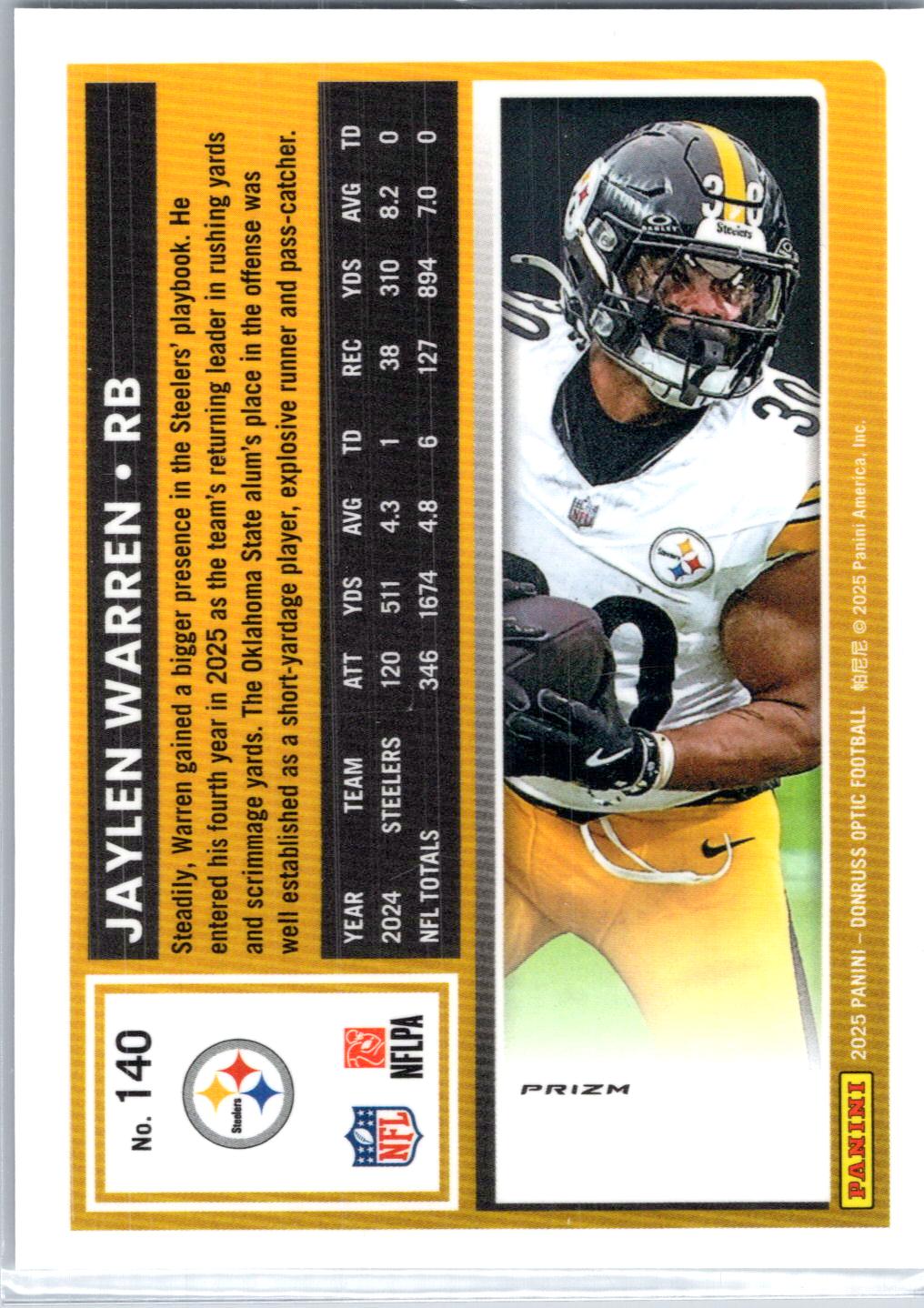 2025 Donruss #200 Jaylen Warren