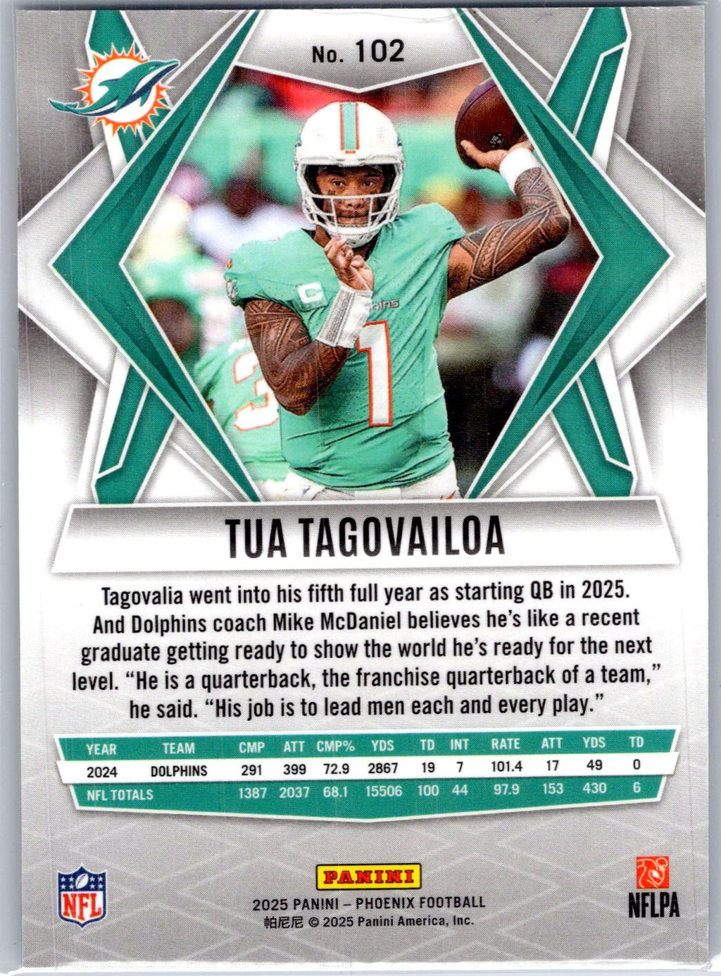 2025 Panini Phoenix #102 Tua Tagovailoa