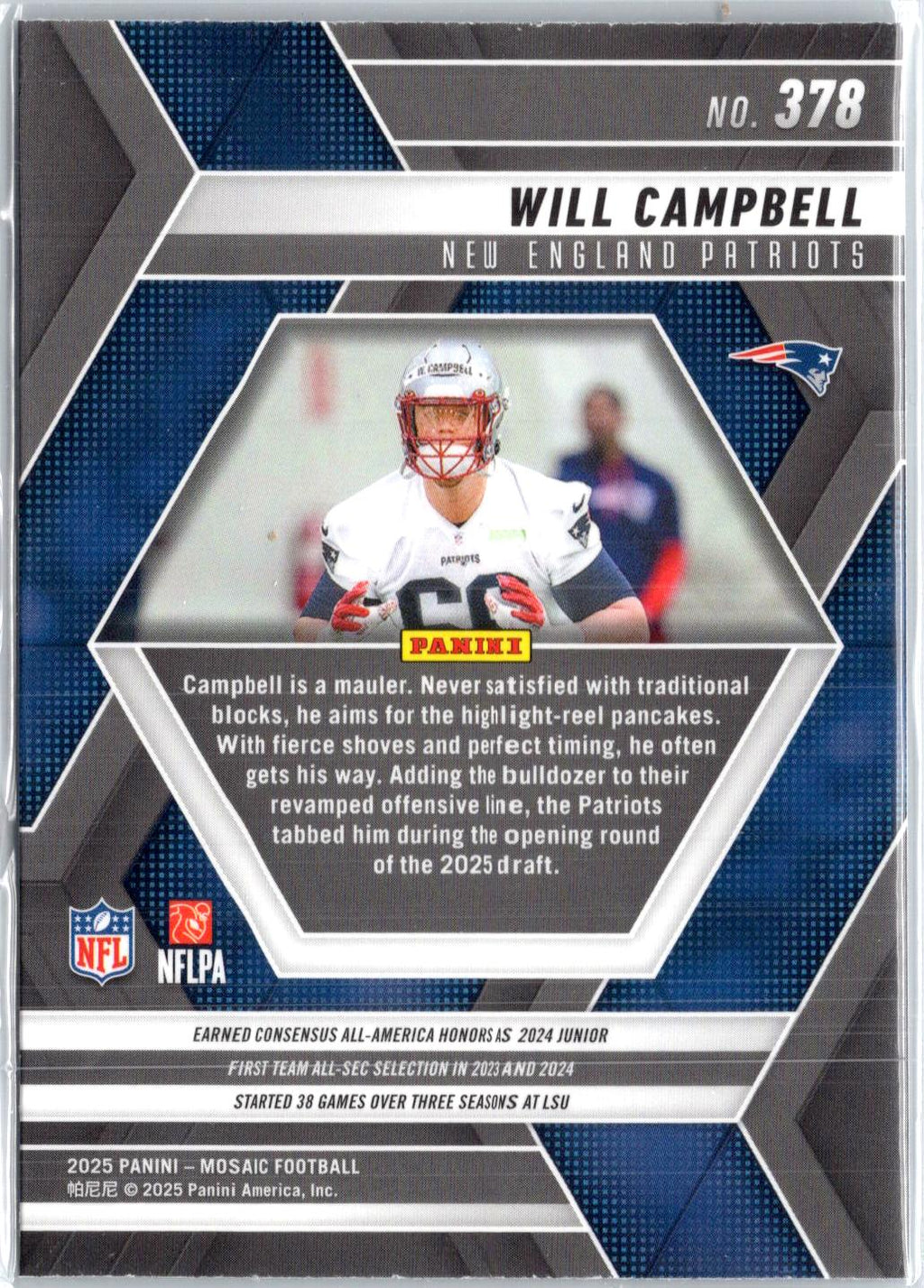 2025 Panini Mosaic #378 Will Campbell