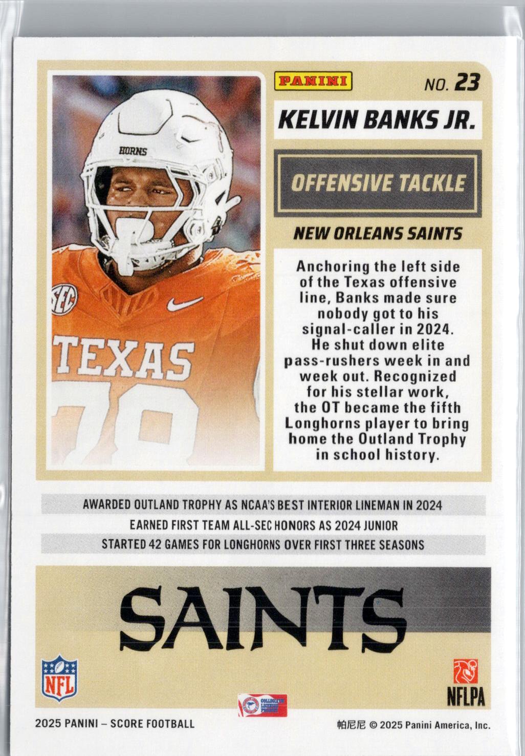 2025 Score #23 Kelvin Banks Jr.