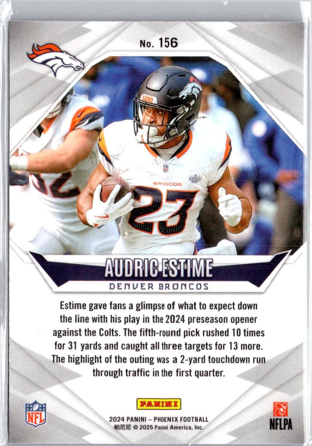 2024 Panini Phoenix #156 Audric Estime Hyper