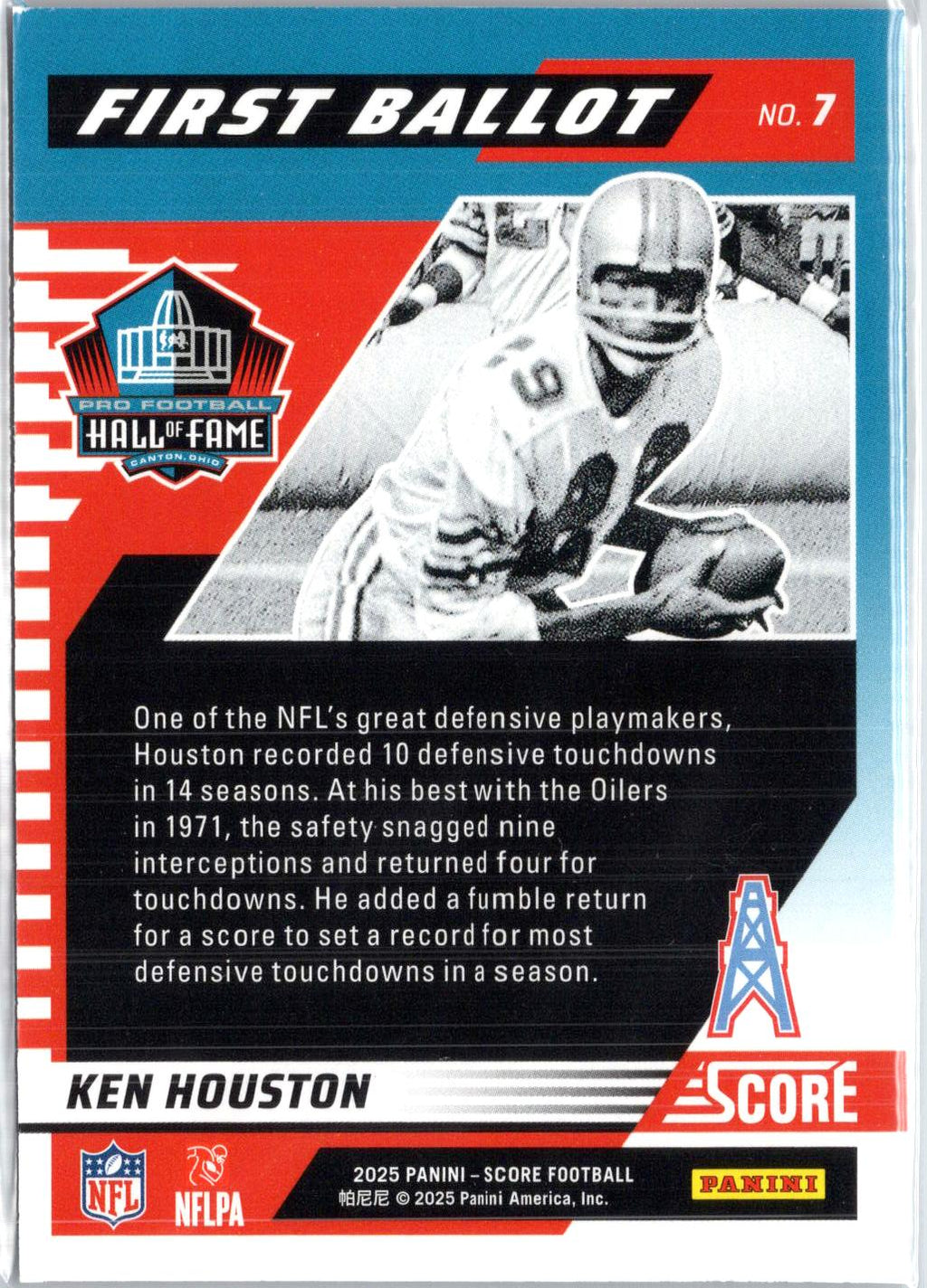 2025 Score #7 Ken Houston First Ballot