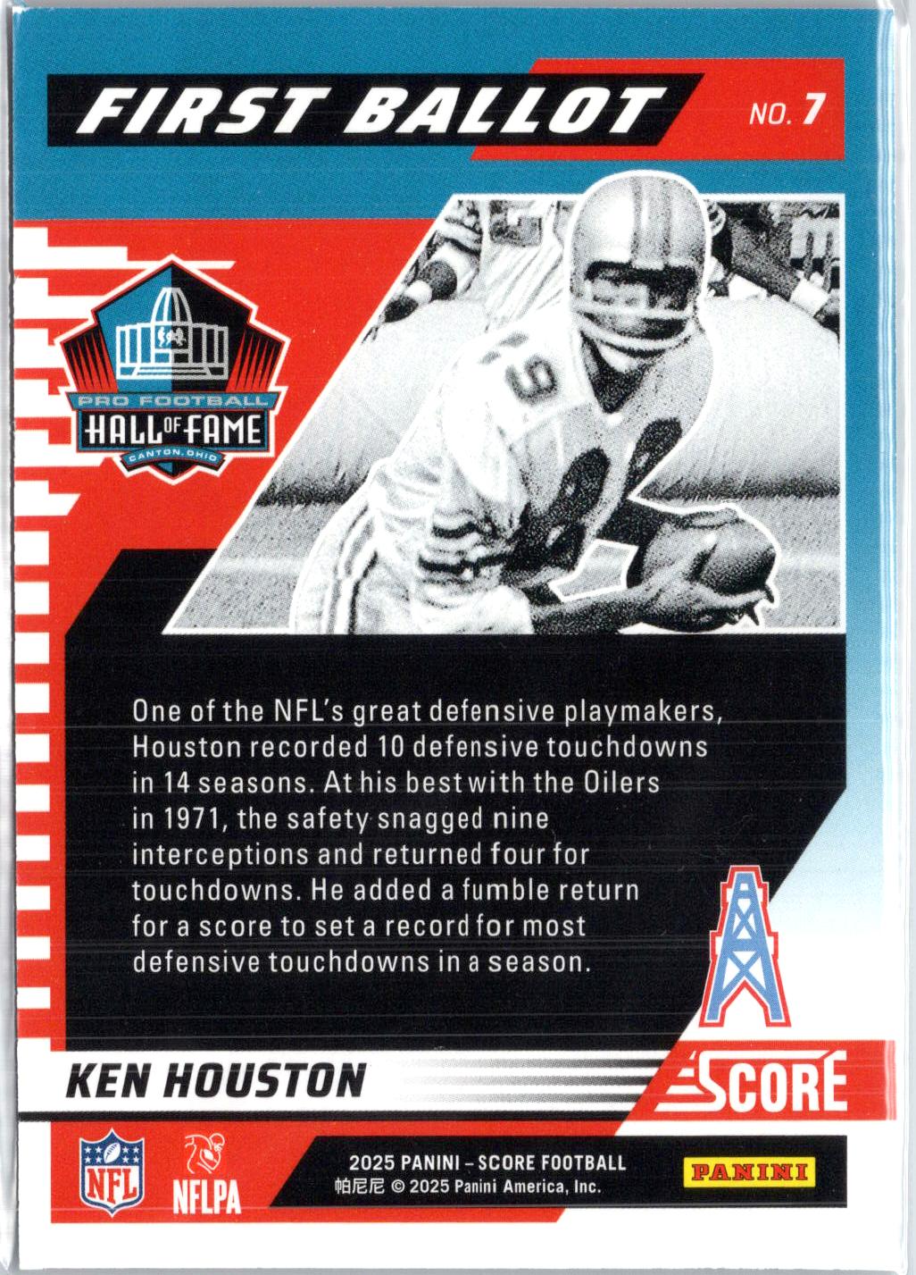 2025 Score #7 Ken Houston First Ballot