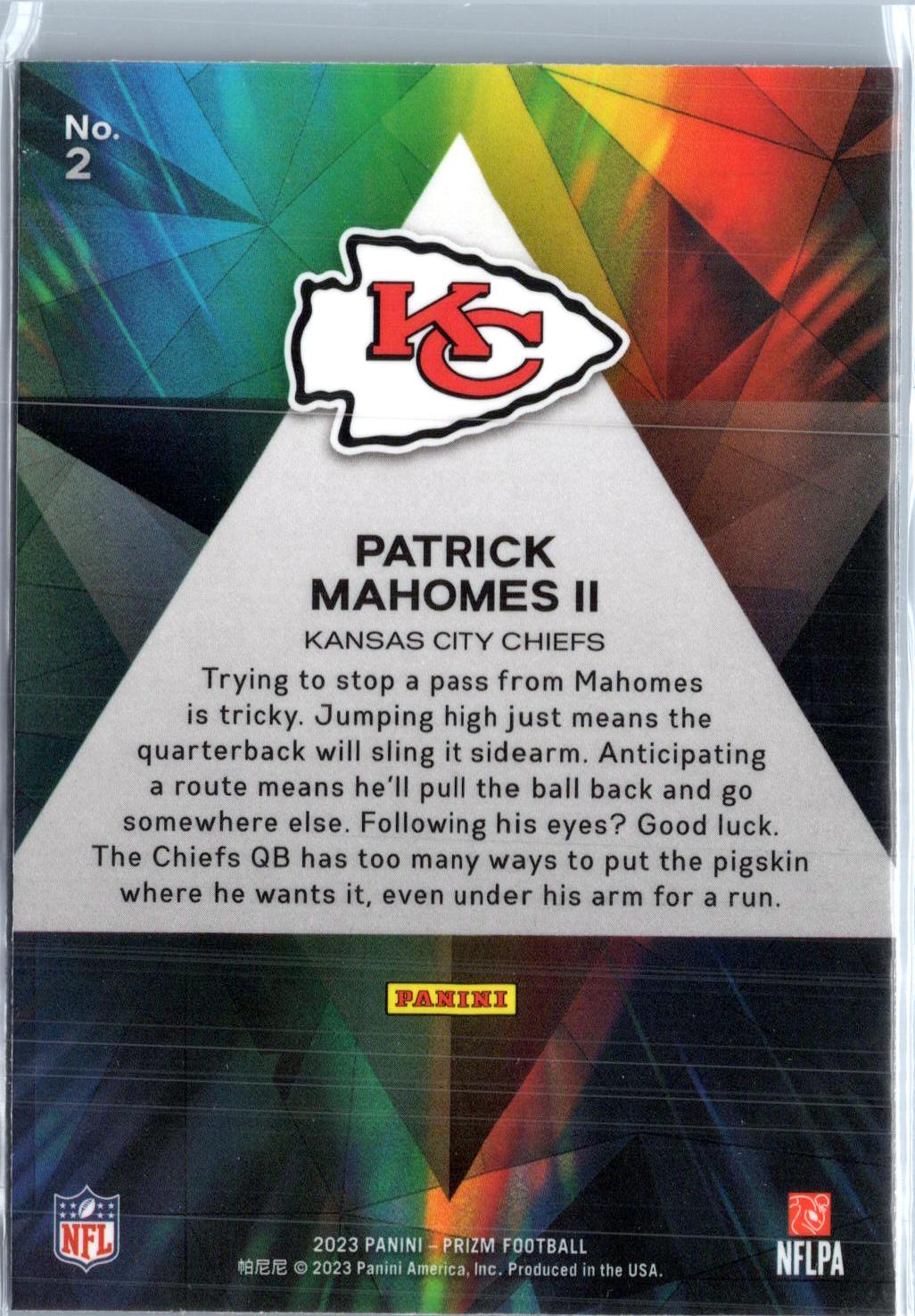 2023 Panini Prizm #2 Patrick Mahomes II Prizmatic