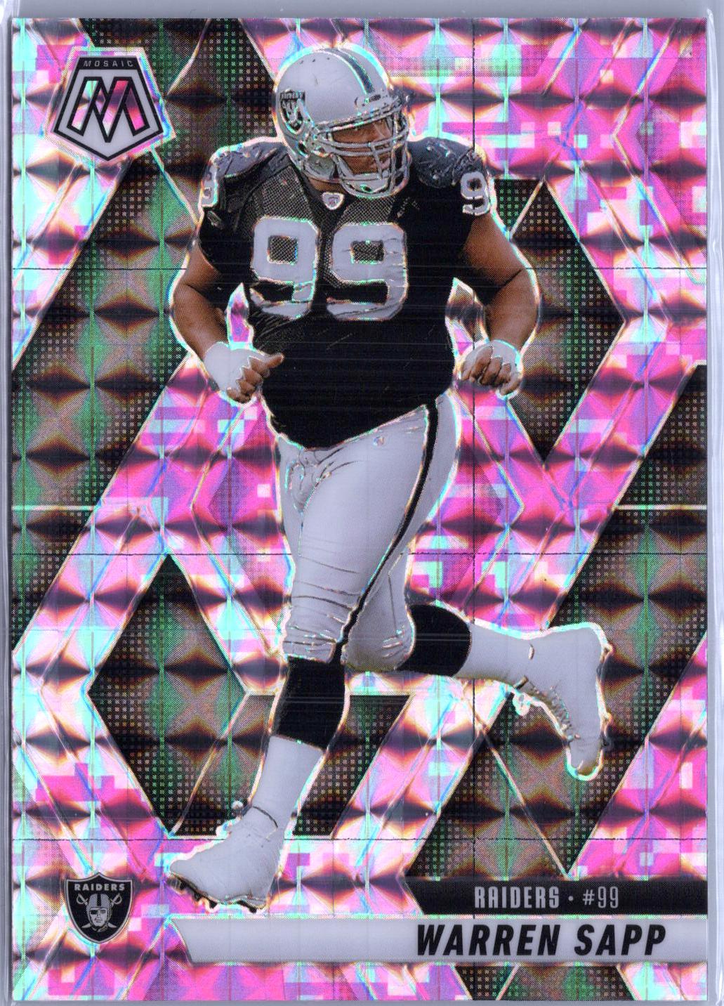 2025 Panini Mosaic #68 Warren Sapp Mosaic Camo Pink