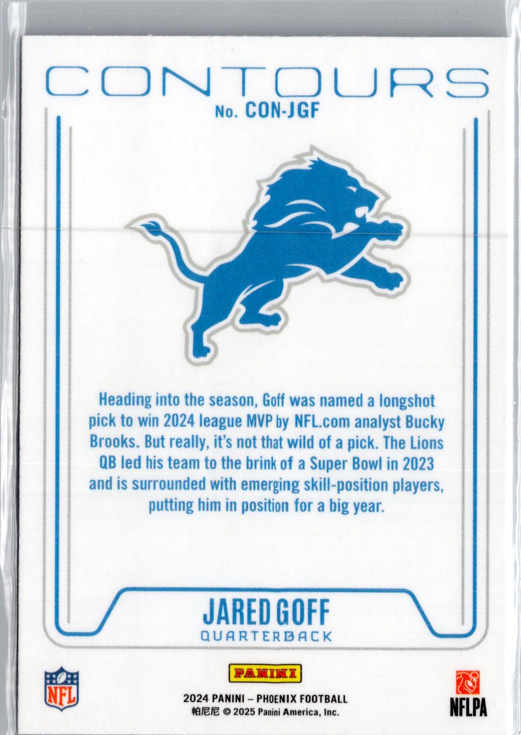 2024 Panini Phoenix #CON-JGF Jared Goff Contours