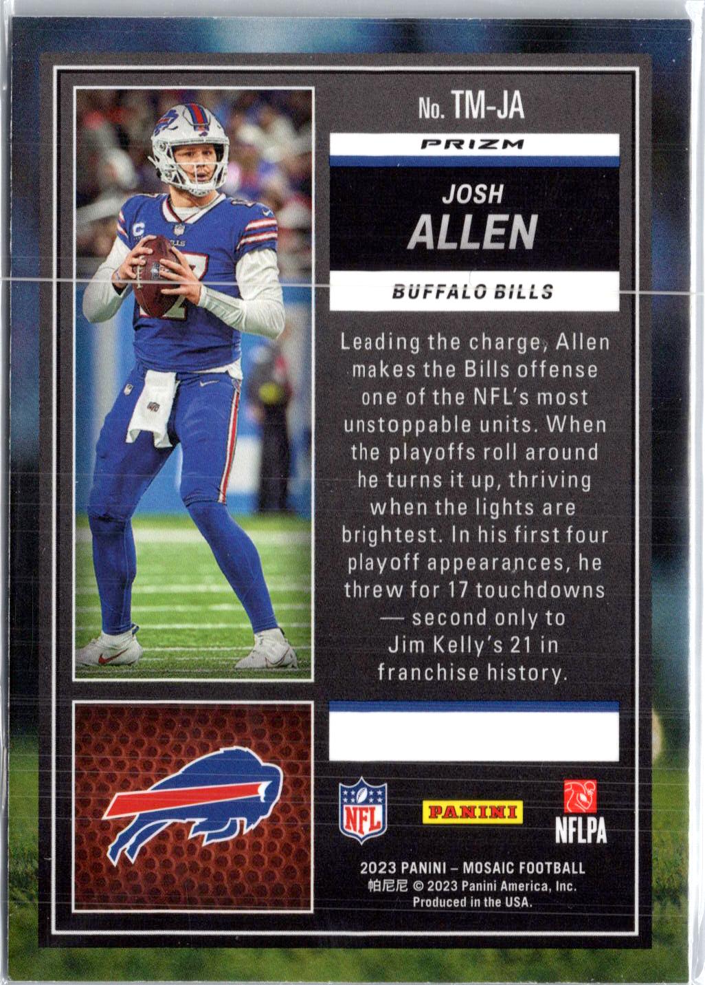 2023 Panini Mosaic #TM-JA Josh Allen Touchdown Masters Mosaic