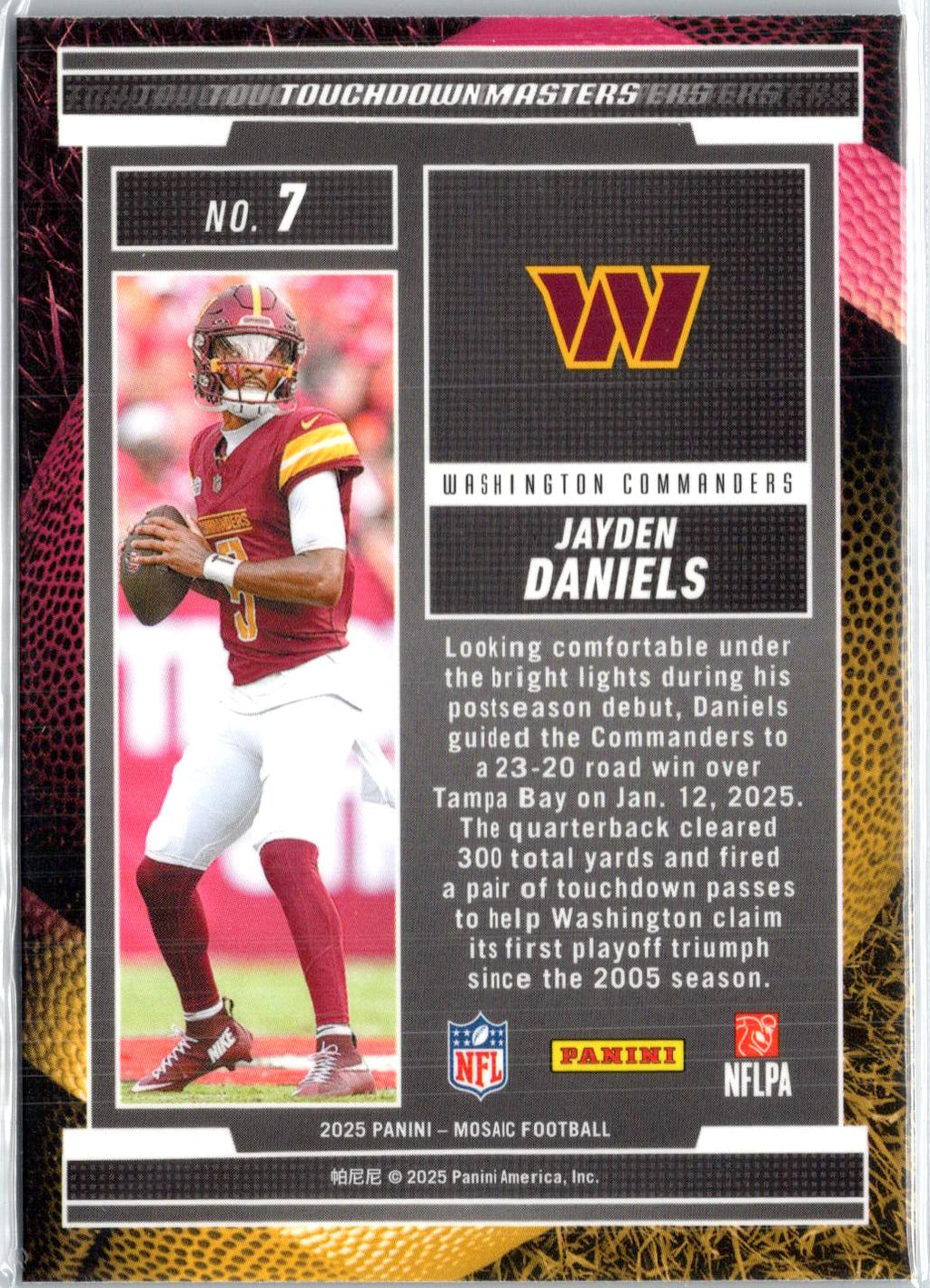 2025 Panini Mosaic #7 Jayden Daniels Touchdown Masters