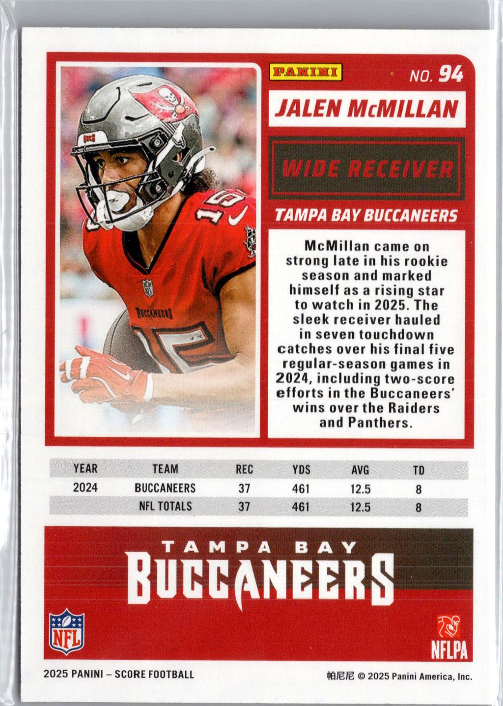 2025 Score #94 Jalen McMillan Orange