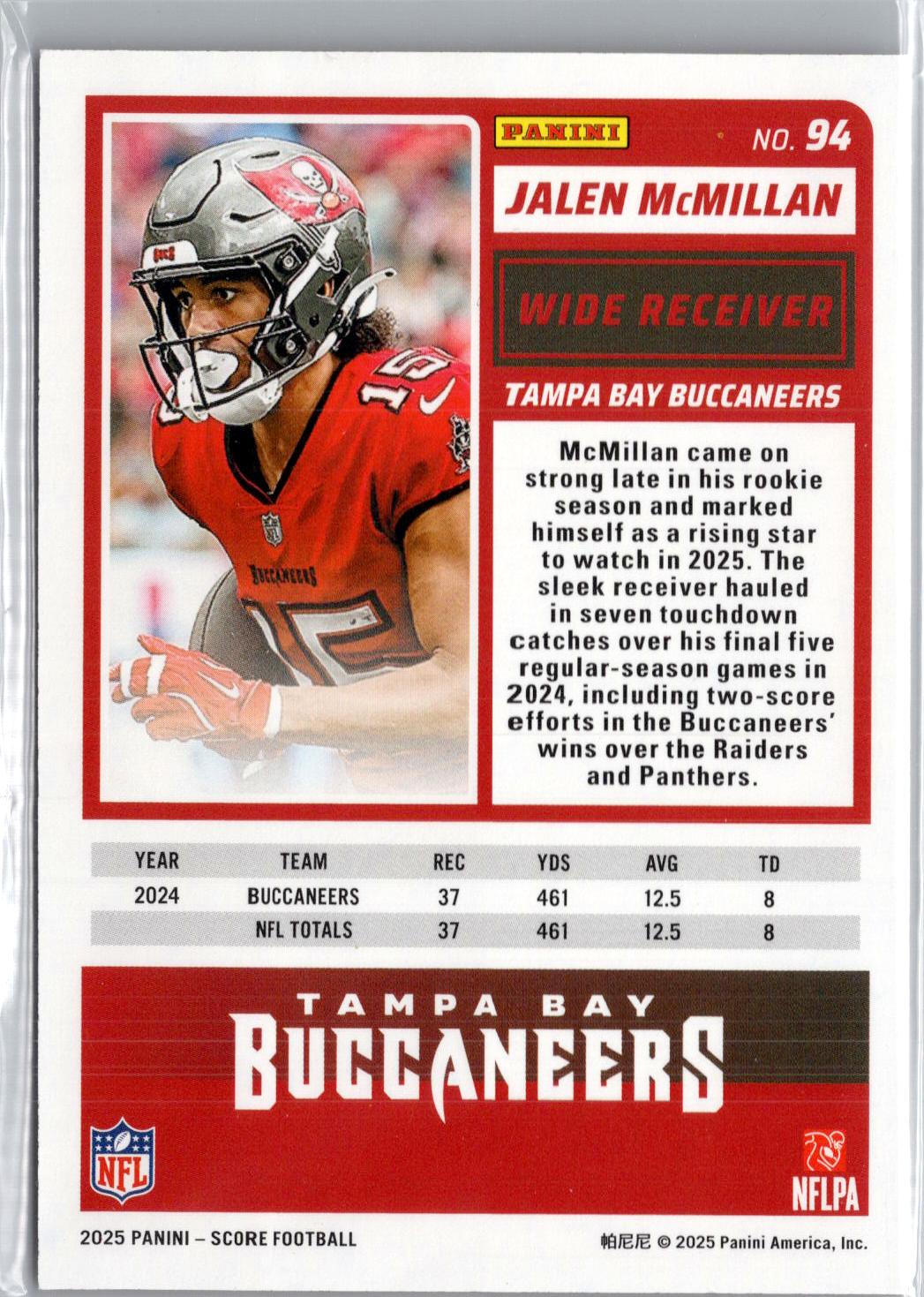 2025 Score #94 Jalen McMillan Orange