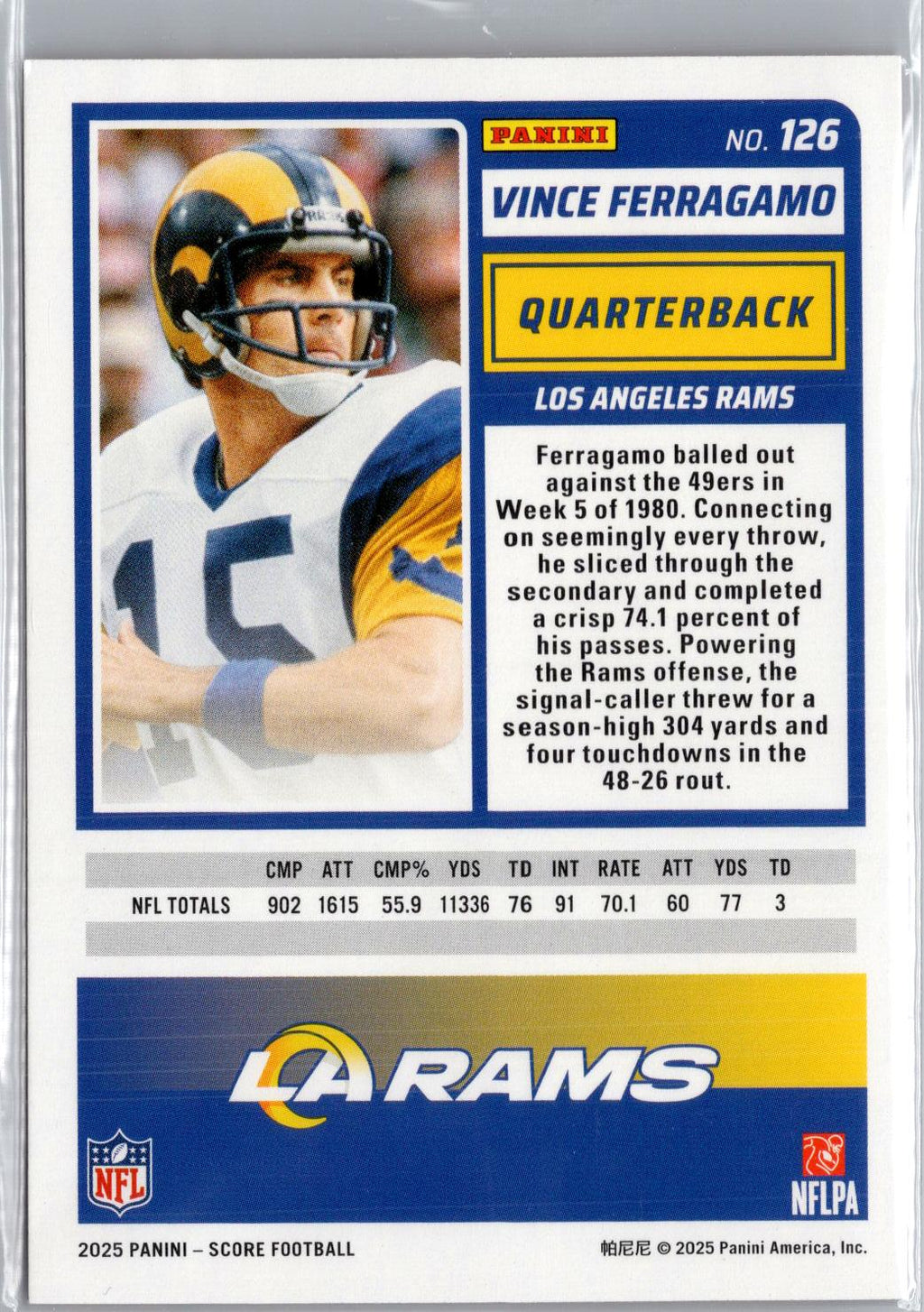 2025 Score-A-Treat #126 Vince Ferragamo