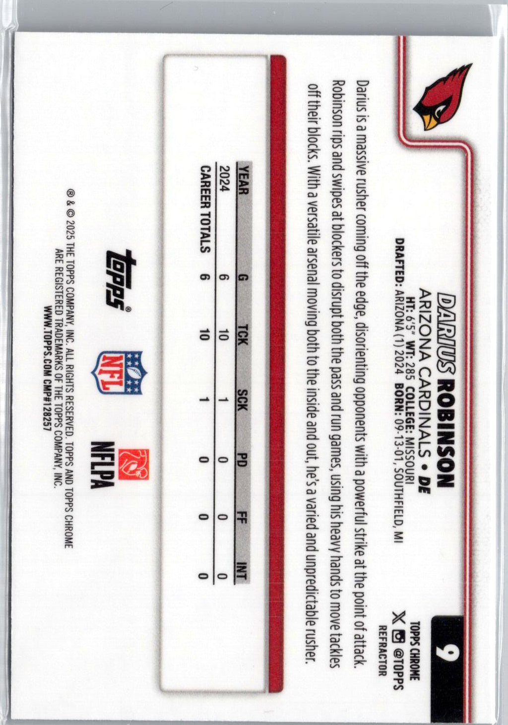 2025 Topps Chrome #9 Darius Robinson