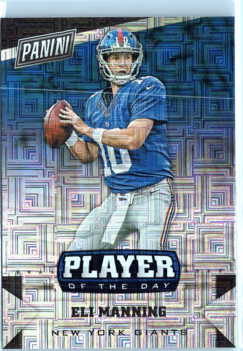 2016 Panini Player of the Day #14 Eli Manning Player of the Day Escher Squares