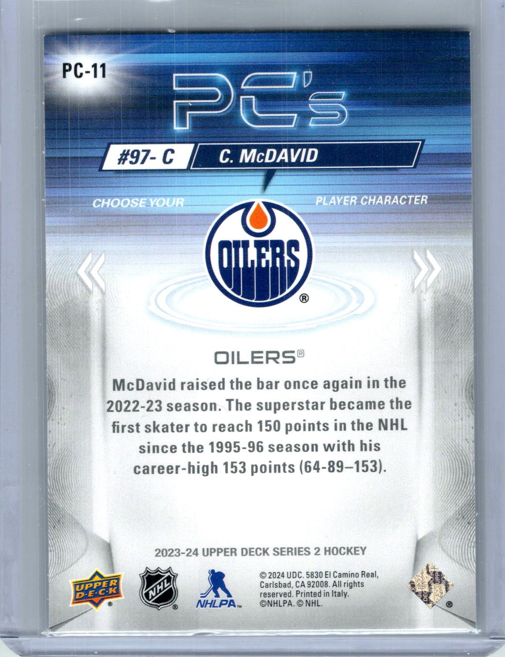 2023-24 Upper Deck #PC-11 Connor McDavid PC's