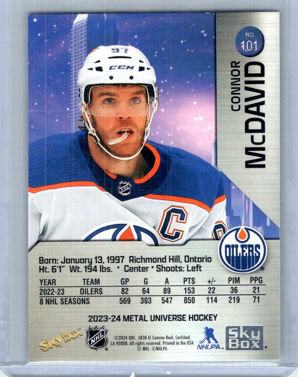 2023-24 SkyBox Metal Universe #101 Connor McDavid