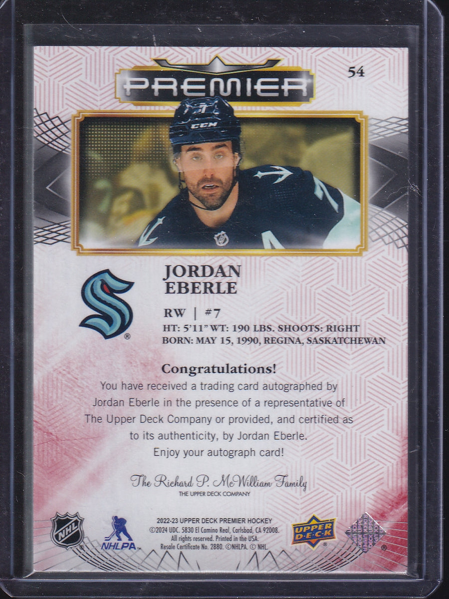 2022-23 Upper Deck Premier #54 Jordan Eberle Autographs