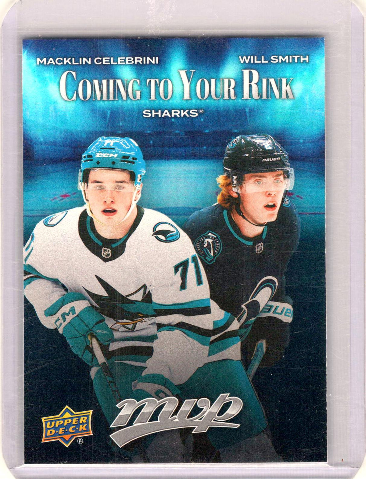 2025-26 Upper Deck MVP #CR-23 Macklin Celebrini / Will Smith Coming to Your Rink