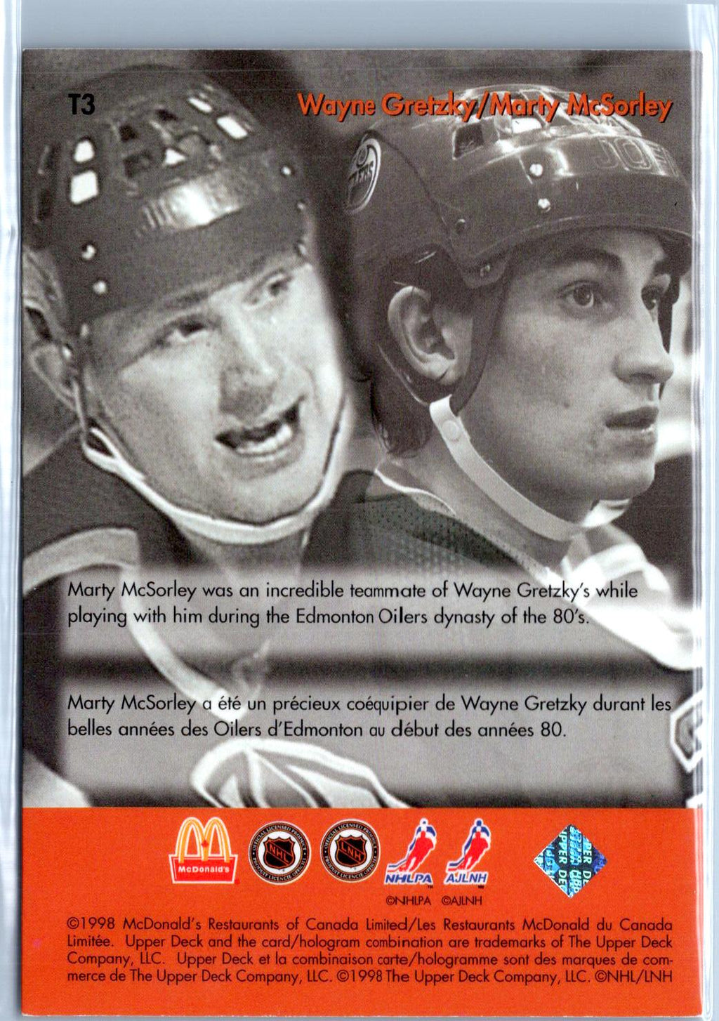 1998-99 Upper Deck Ice McDonald's #T3 Marty McSorley Wayne Gretzky Teammates