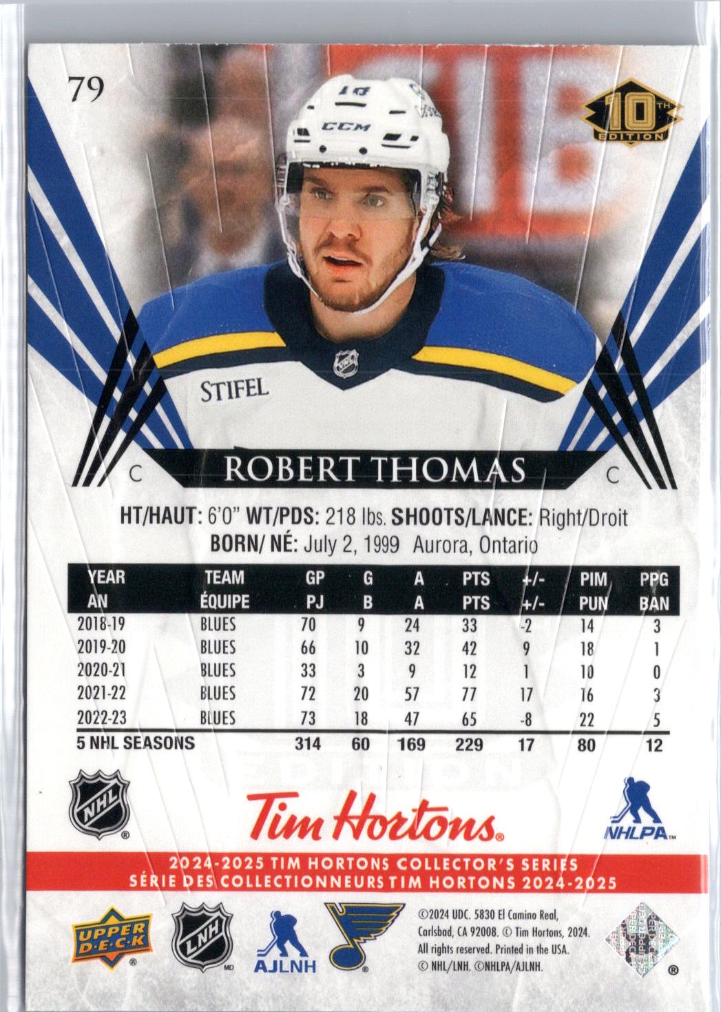 2024-25 Upper Deck Tim Hortons #79 Robert Thomas