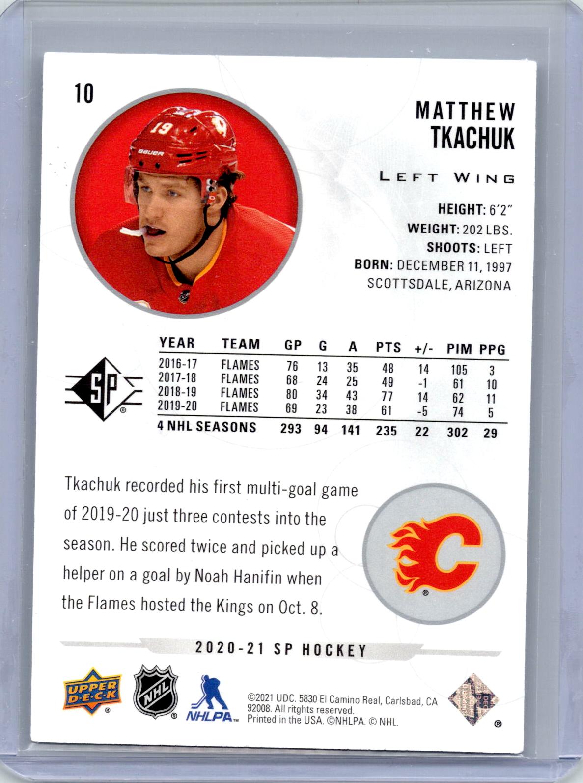 2020-21 SP #10 Matthew Tkachuk