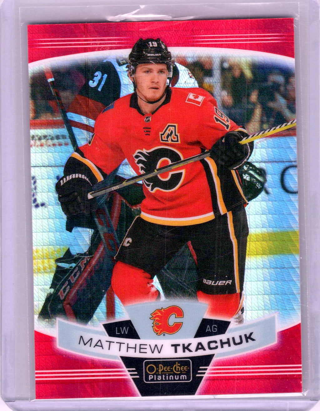 2019-20 O-Pee-Chee Platinum #131 Matthew Tkachuk Red-Prism #/199