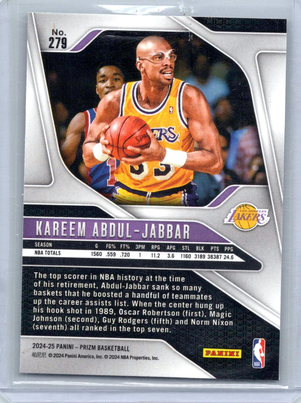 2024-25 Panini Prizm #279 Kareem Abdul-Jabbar