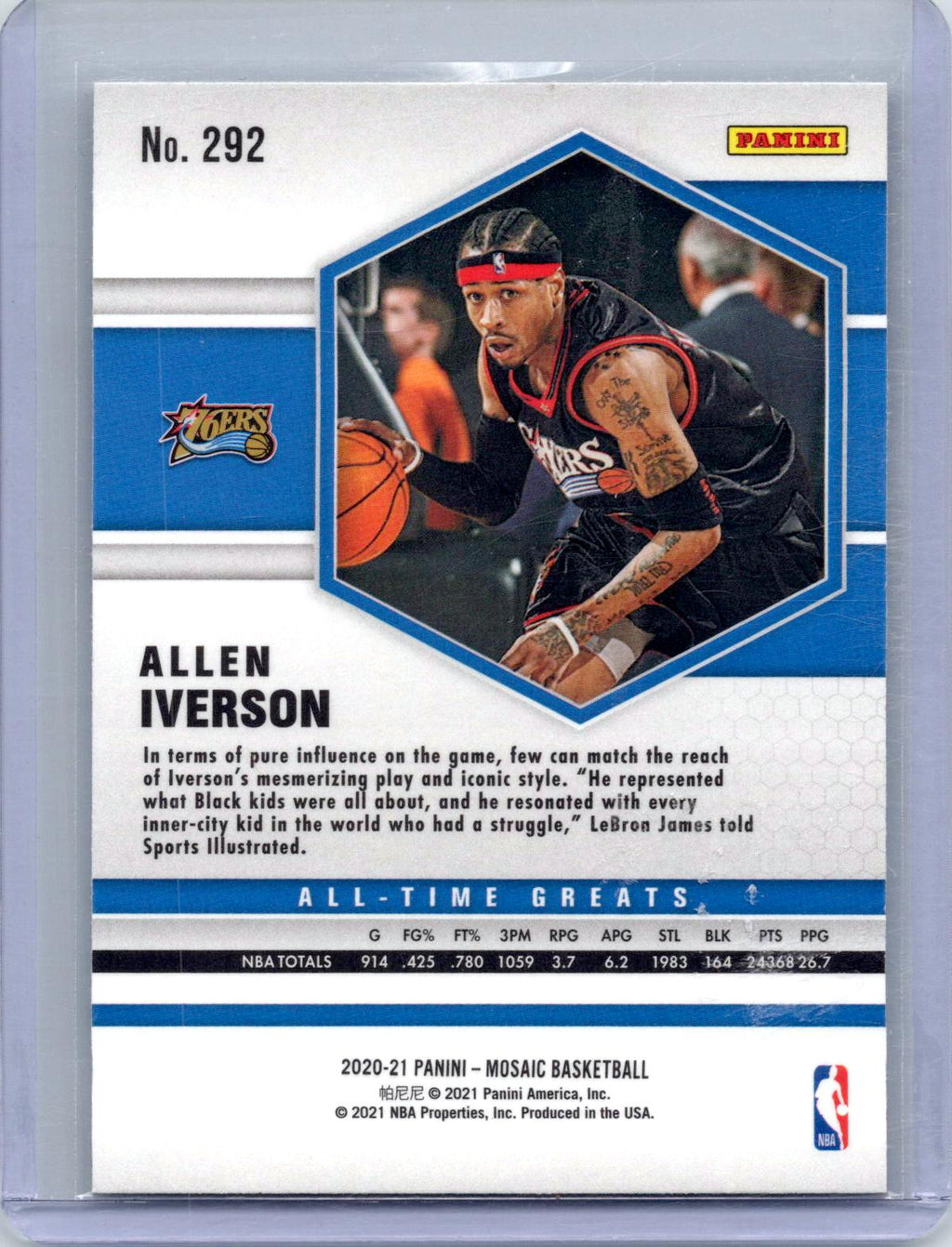 2020-21 Panini Mosaic #292 Allen Iverson