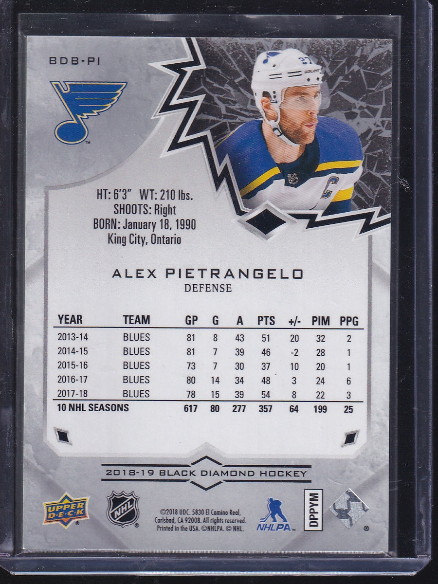 2018-19 Upper Deck Black Diamond #BDB-PI Alex Pietrangelo #/249