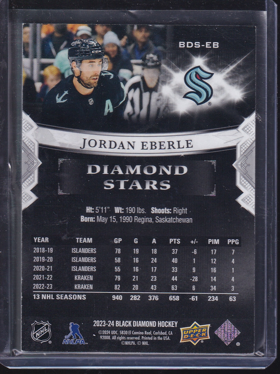 2023-24 Upper Deck Black Diamond #BDS-EB Jordan Eberle Diamond Stars Purple #/49