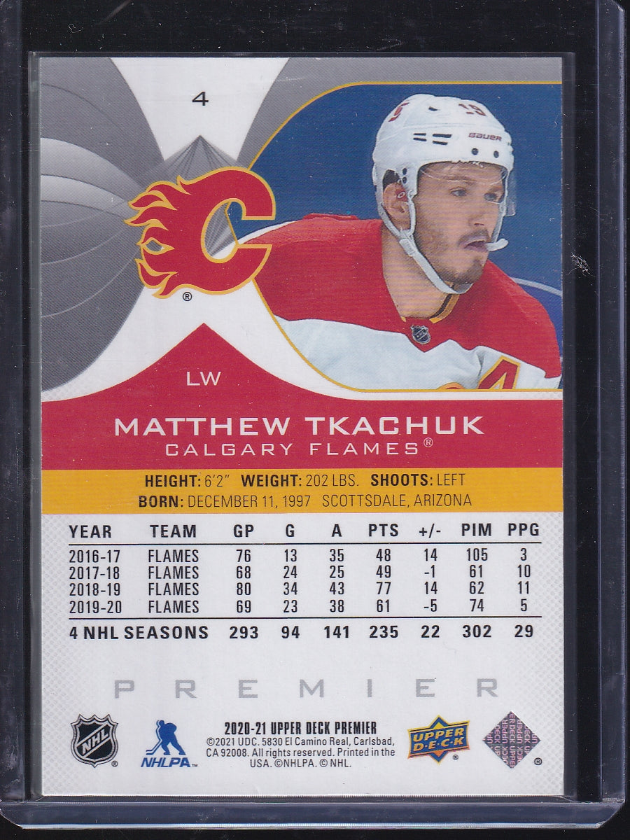 2020-21 Upper Deck Premier #4 Matthew Tkachuk #/299
