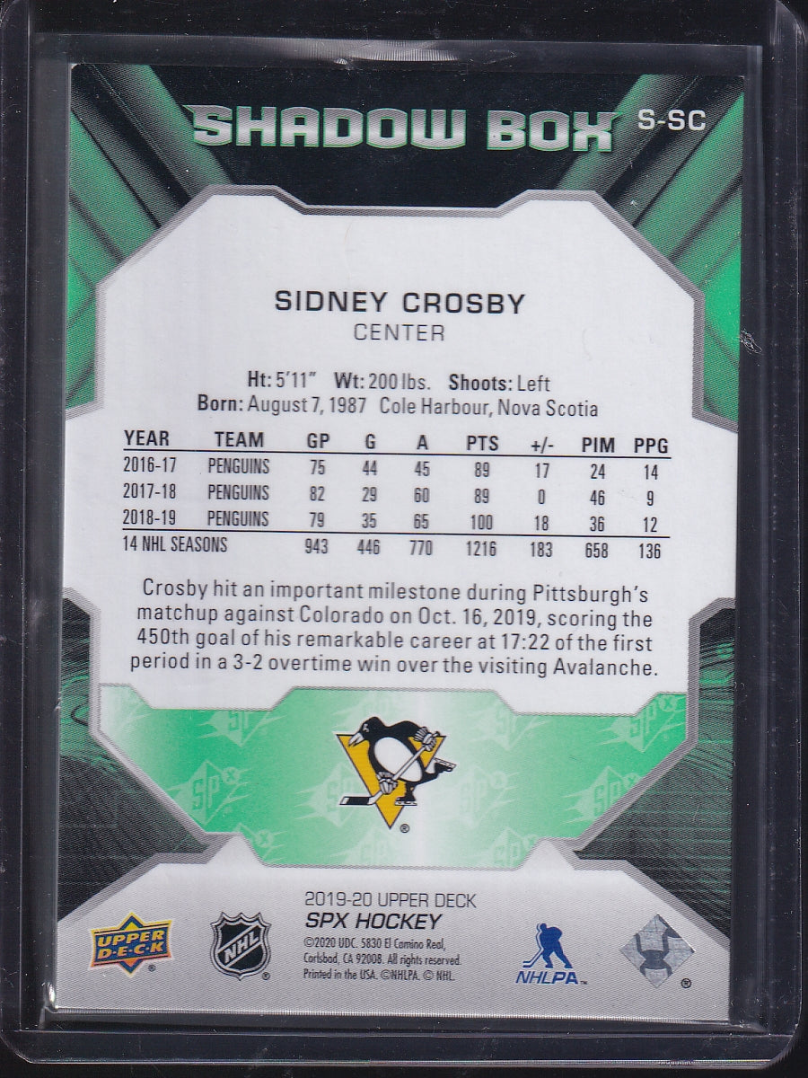 2019-20 SPx #S-SC Sidney Crosby Shadow Box Veterans