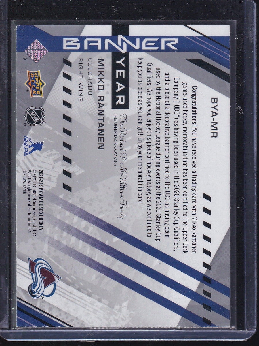 2021-22 SP Game Used #BYA-MR Mikko Rantanen 2021 NHL Banner Year Jersey Relics